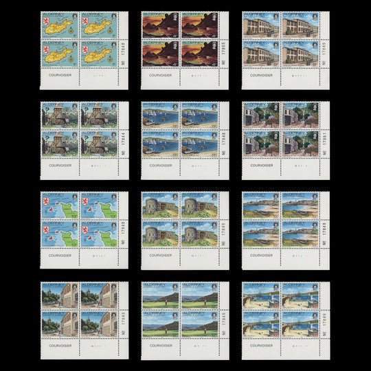 Alderney 1983 (MNH) Island Scenes Definitives plate blocks, Courvoisier