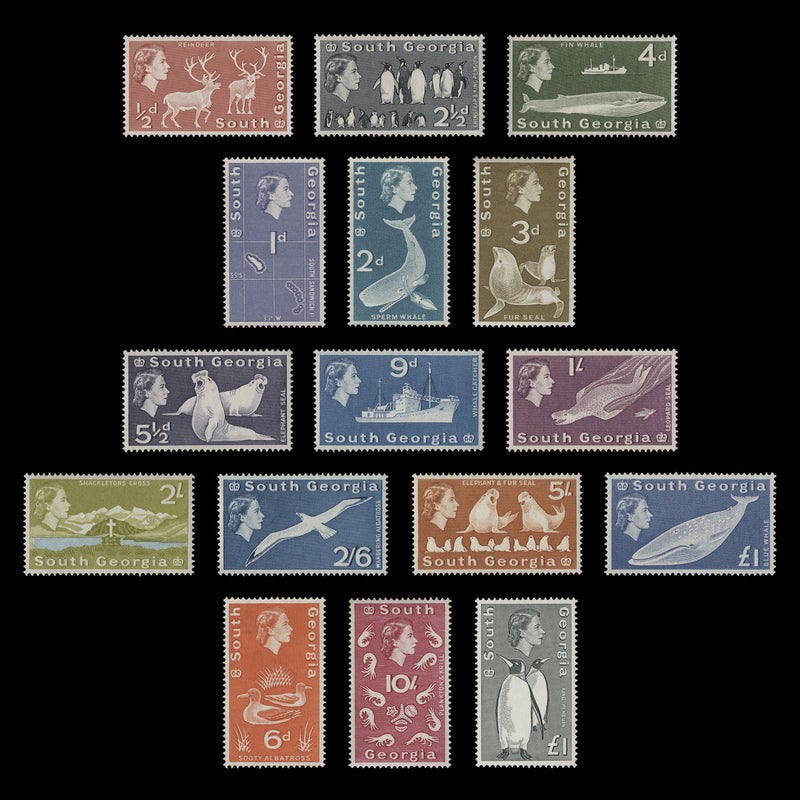 South Georgia 1963 (MNH) Definitives, perf 15 x 15