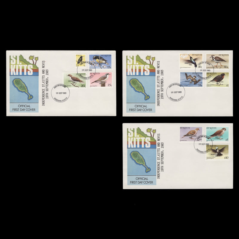Saint Kitts 1983 Independence provisionals first day covers