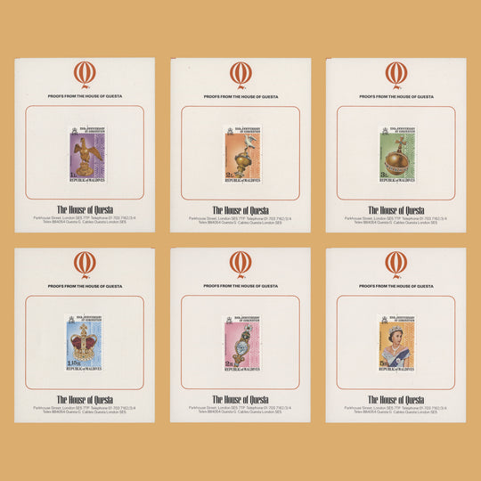 Maldives 1978 Coronation Anniversary imperf proofs of sheetlet stamps