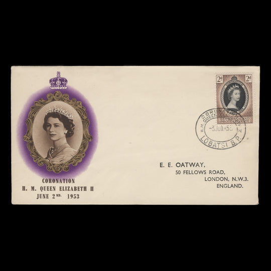 Bechuanaland 1953 (FDC) 2d Coronation, LOBATSI