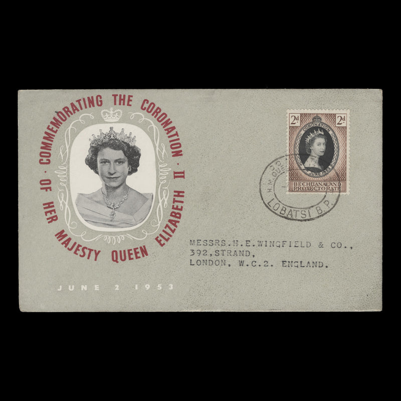 Bechuanaland 1953 (FDC) 2d Coronation, LOBATSI