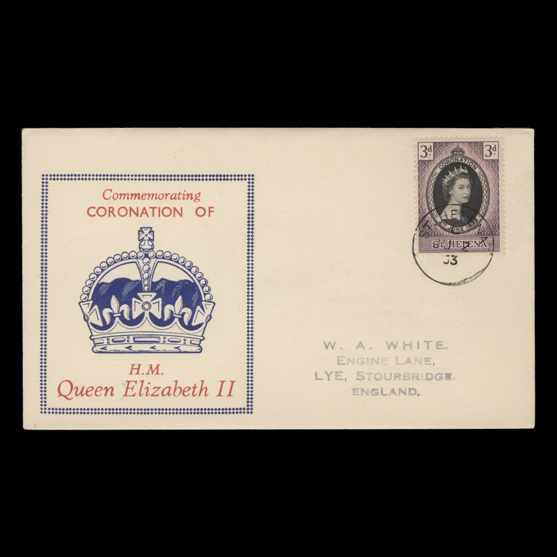 Saint Helena 1953 (FDC) 3d Coronation