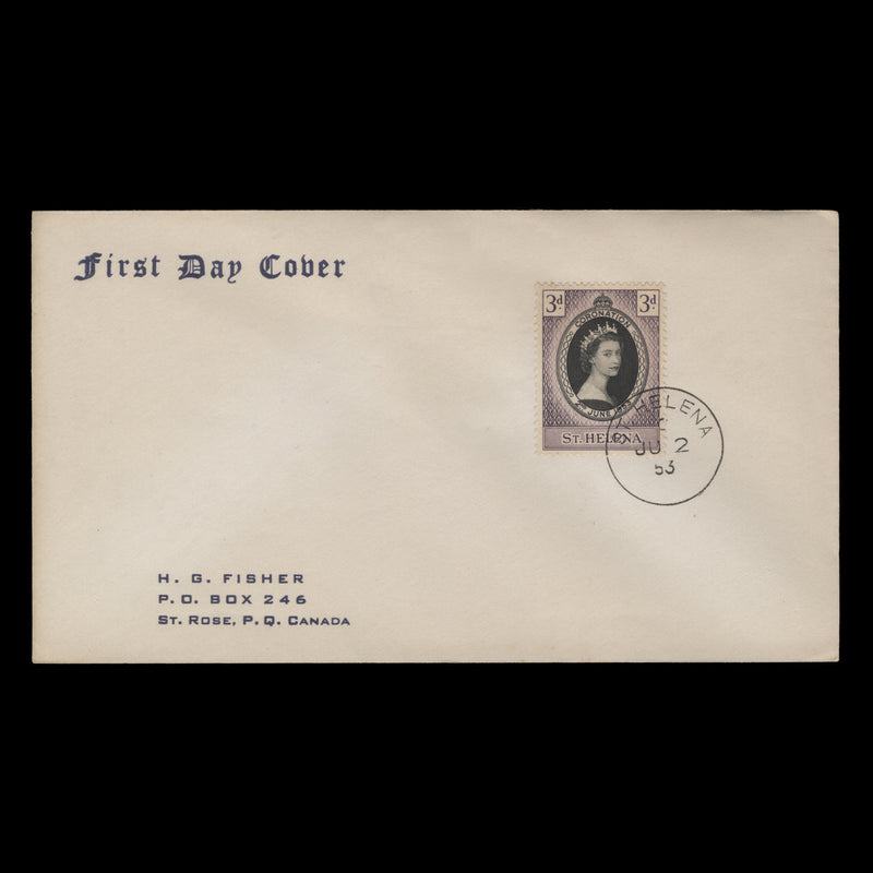 Saint Helena 1953 (FDC) 3d Coronation