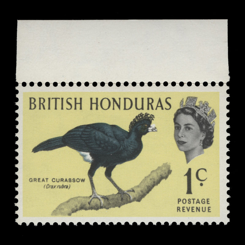 British Honduras 1962 (Error) 1c Great Curassow missing orange-yellow