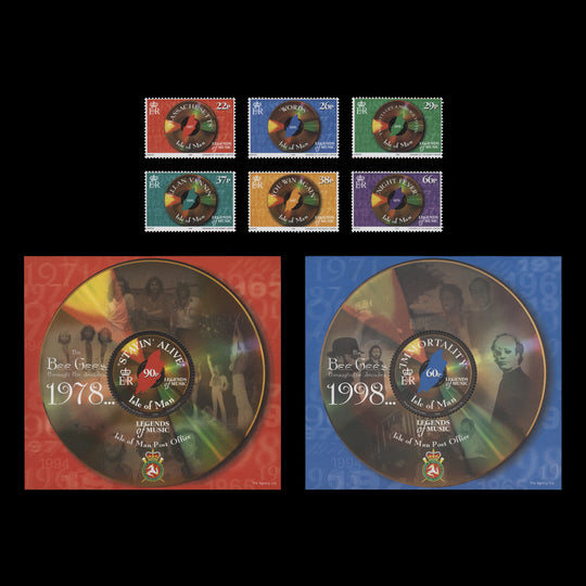 Isle of Man 1999 (MNH) The Bee Gees set and miniature sheets