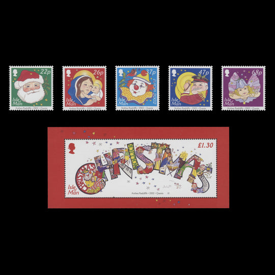 Isle of Man 2002 (MNH) Christmas set and miniature sheet