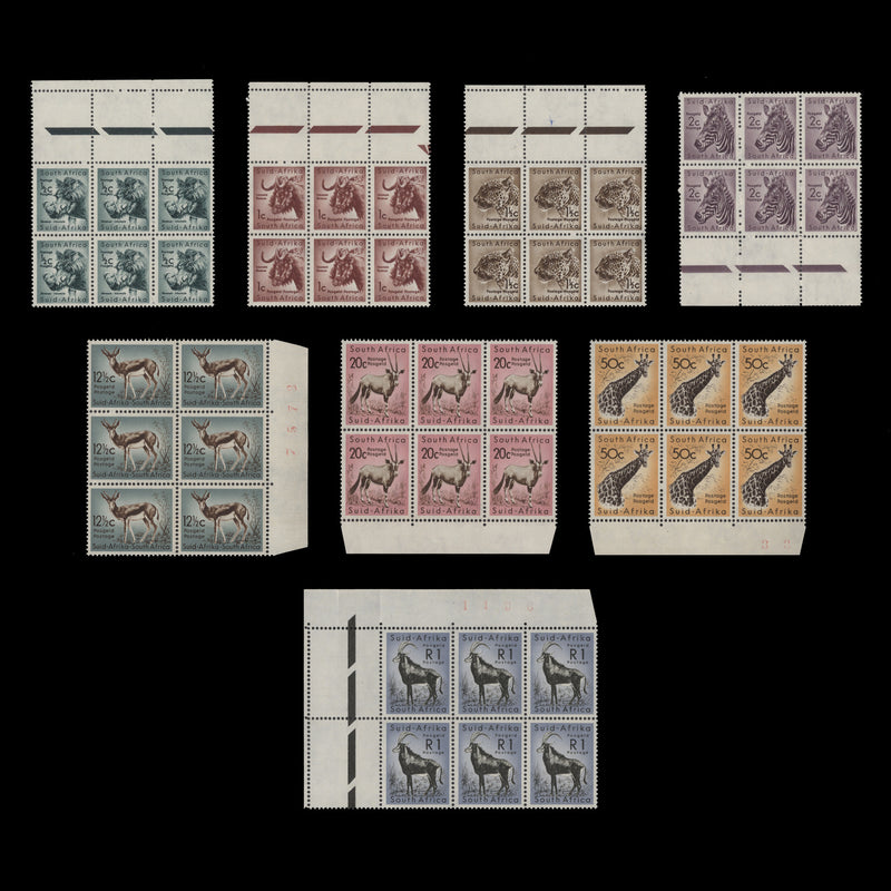 South Africa 1961 (MNH) Decimal Wildlife Definitives blocks