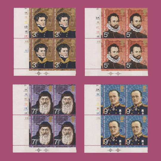 Great Britain 1972 (MNH) British Polar Explorers cylinder blocks