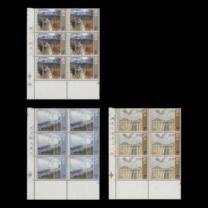 Great Britain 1971 (MNH) Ulster '71 Paintings cylinder blocks