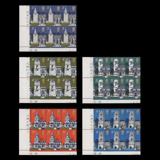 Great Britain 1972 (MNH) Village Churches cylinder blocks