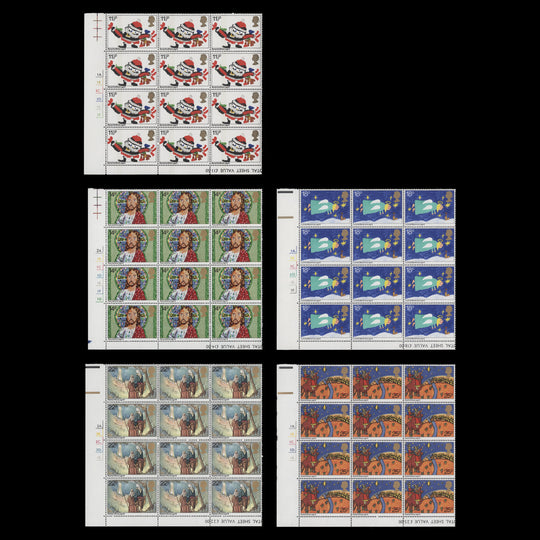 Great Britain 1981 (MNH) Christmas cylinder blocks