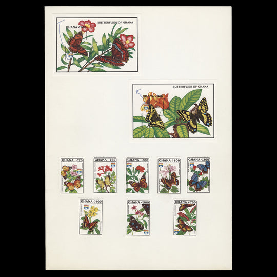 Ghana 1992 Butterflies imperf proofs in presentation folder