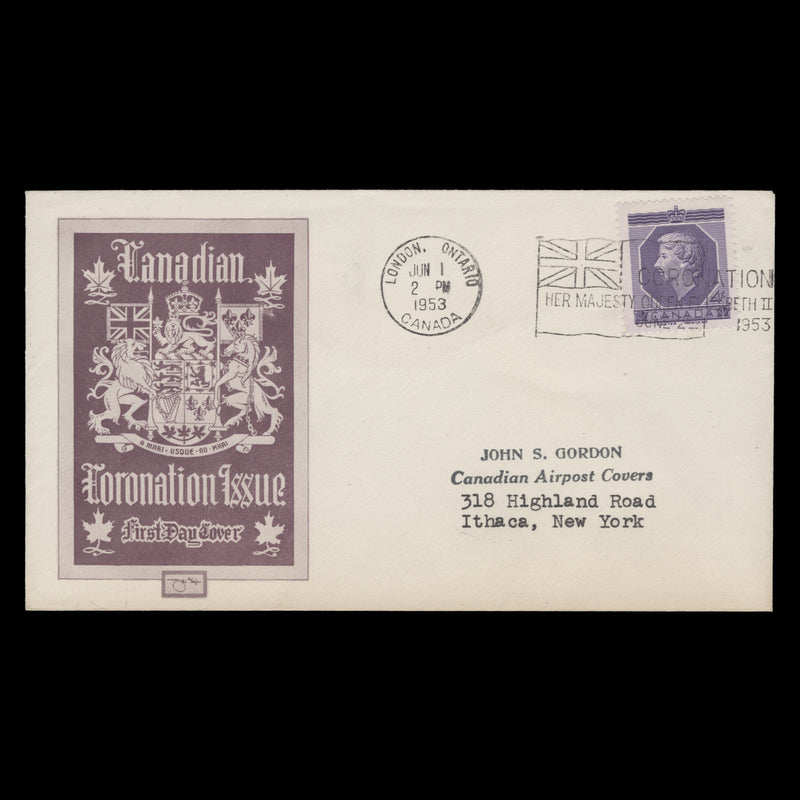 Canada 1953 (FDC) 4c Coronation, LONDON