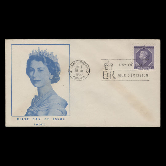 Canada 1953 (FDC) 4c Coronation, OTTAWA
