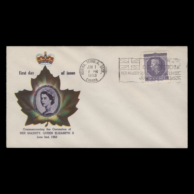 Canada 1953 (FDC) 4c Coronation, REGINA