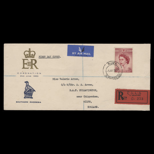 Southern Rhodesia 1953 (FDC) 2s6d Coronation, RUWA