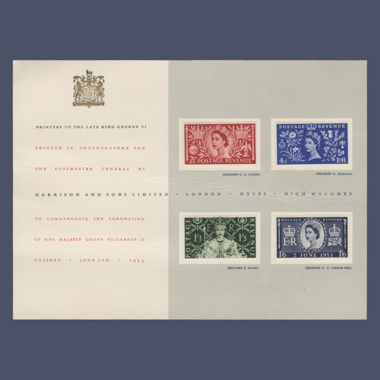 Great Britain 1953 Coronation type I presentation card