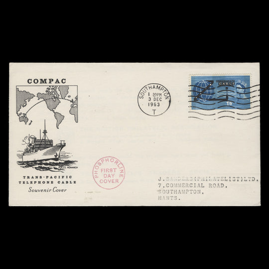 Great Britain 1963 (FDC) Opening of COMPAC phosphor, SOUTHAMPTON