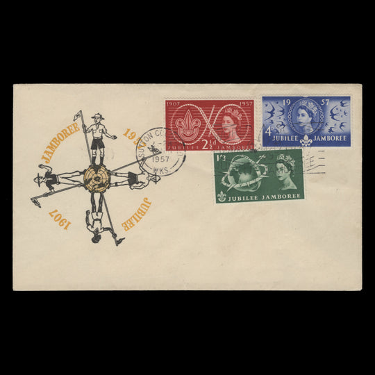 Great Britain 1957 Scout Jamboree first day cover, SUTTON COLDFIELD