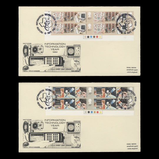 Great Britain 1982 Information Technology traffic light blocks FDCs