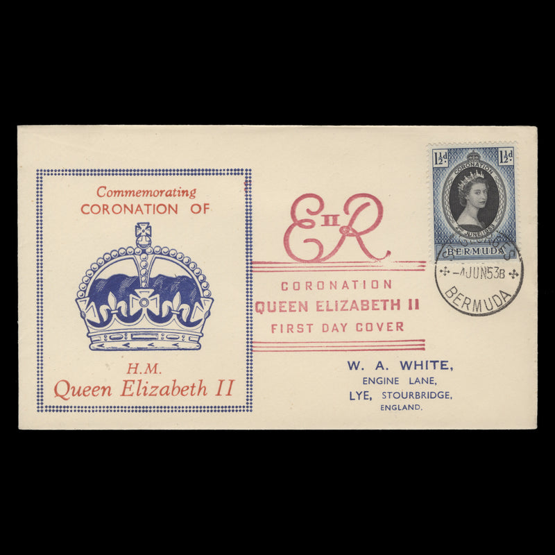 Bermuda 1953 (FDC) 1½d Coronation, ST GEORGES