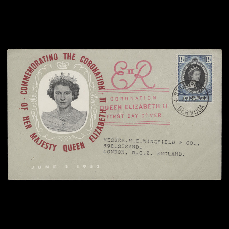 Bermuda 1953 (FDC) 1½d Coronation, ST GEORGES