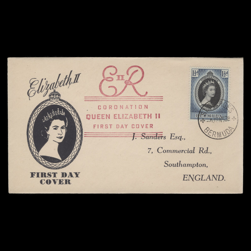 Bermuda 1953 (FDC) 1½d Coronation, ST GEORGES