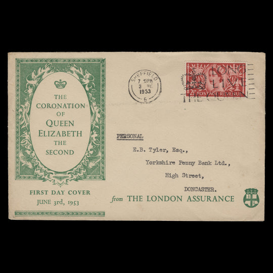Great Britain 1953 (FDC) 2½d Coronation, SHEFFIELD