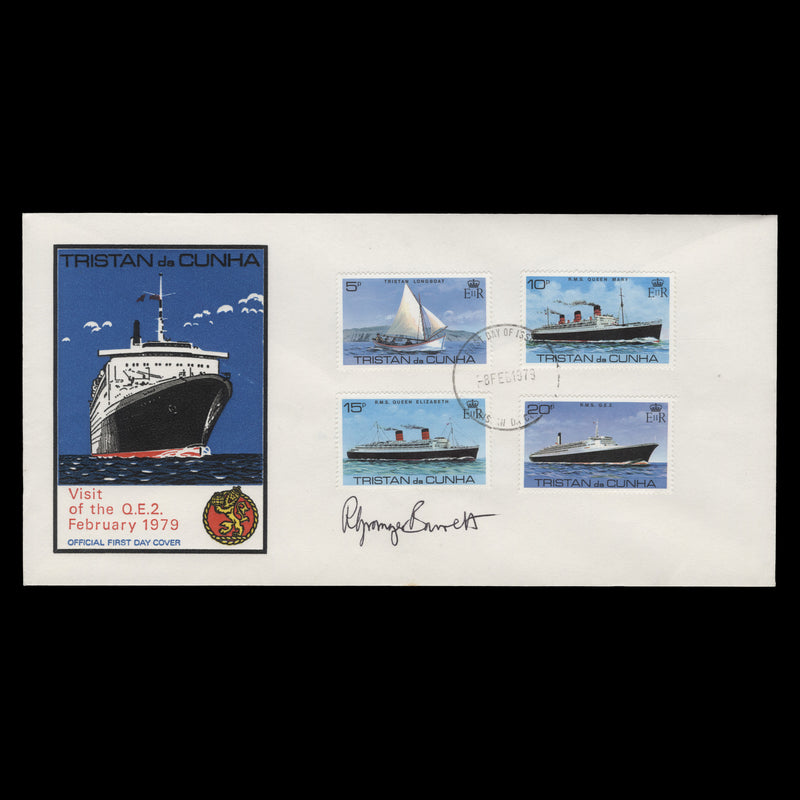 Tristan da Cunha 1979 Visit of QE2 first day cover signed by designer