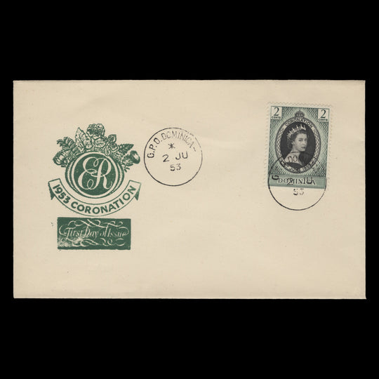 Dominica 1953 (FDC) 2c Coronation, GPO