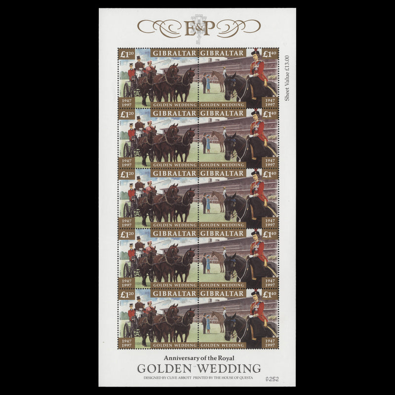 Gibraltar 1997 (MNH) Royal Golden Wedding sheetlet