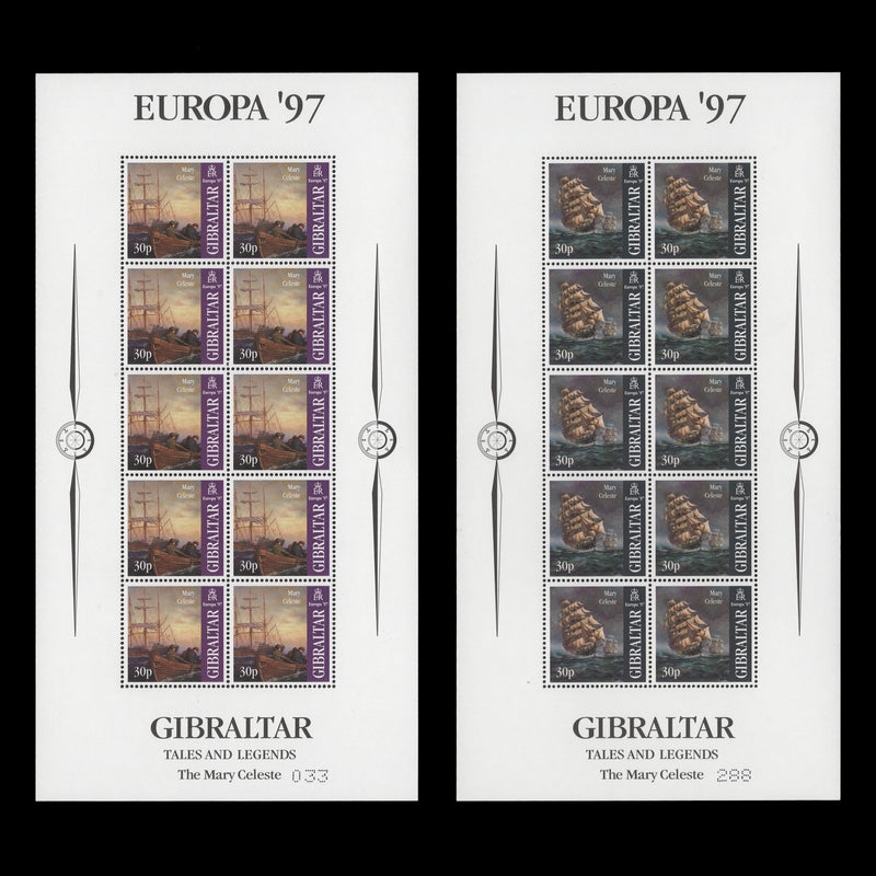 Gibraltar 1997 (MNH) Mary Celeste sheetlets