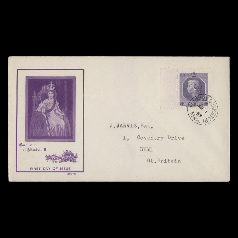 Canada 1953 (FDC) 4c Coronation, WINNIPEG