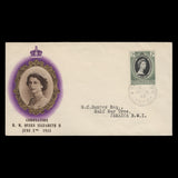 Jamaica 1953 (FDC) 2d Coronation, KINGSTON