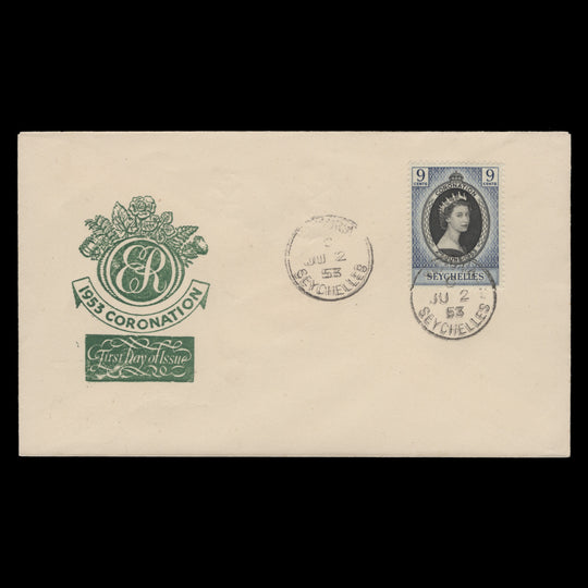Seychelles 1953 (FDC) 9c Coronation, VICTORIA