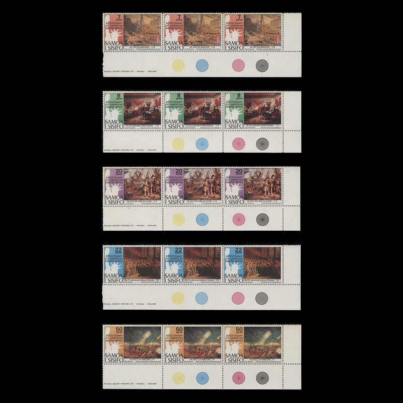 Samoa 1975 (MNH) American Revolution Bicentenary imprint/traffic light strips