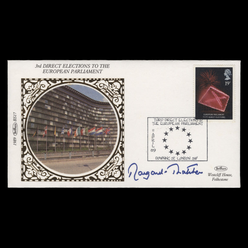 Great Britain 1989 (FDC) 19p European Elections signed by Margaret Thatcher