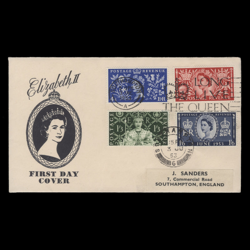 Great Britain 1953 Coronation first day cover, SOUTHAMPTON