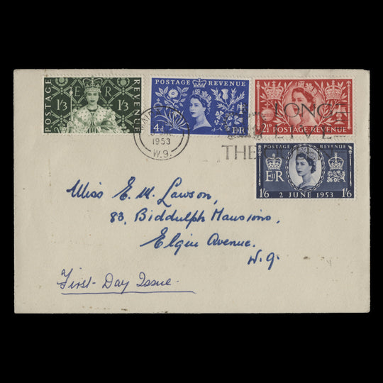 Great Britain 1953 Coronation first day cover, MAIDA HILL