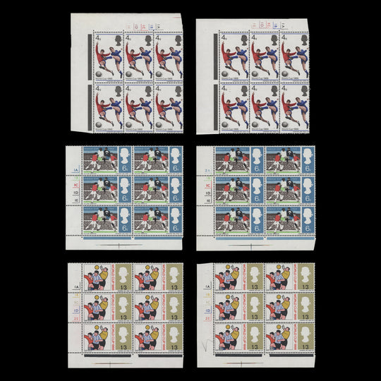 Great Britain 1966 (MNH) World Cup Football ordinary cylinder blocks