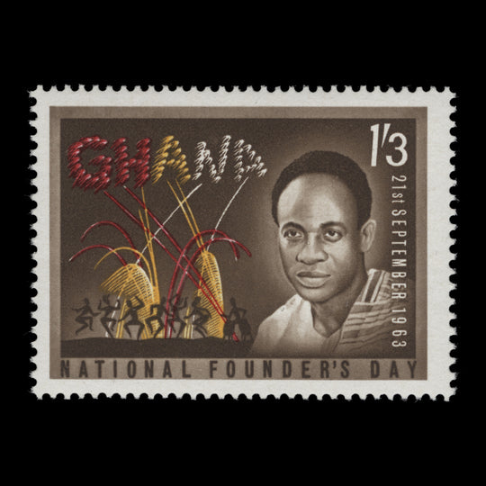 Ghana 1963 (Variety) 1s3d Founder's Day missing green