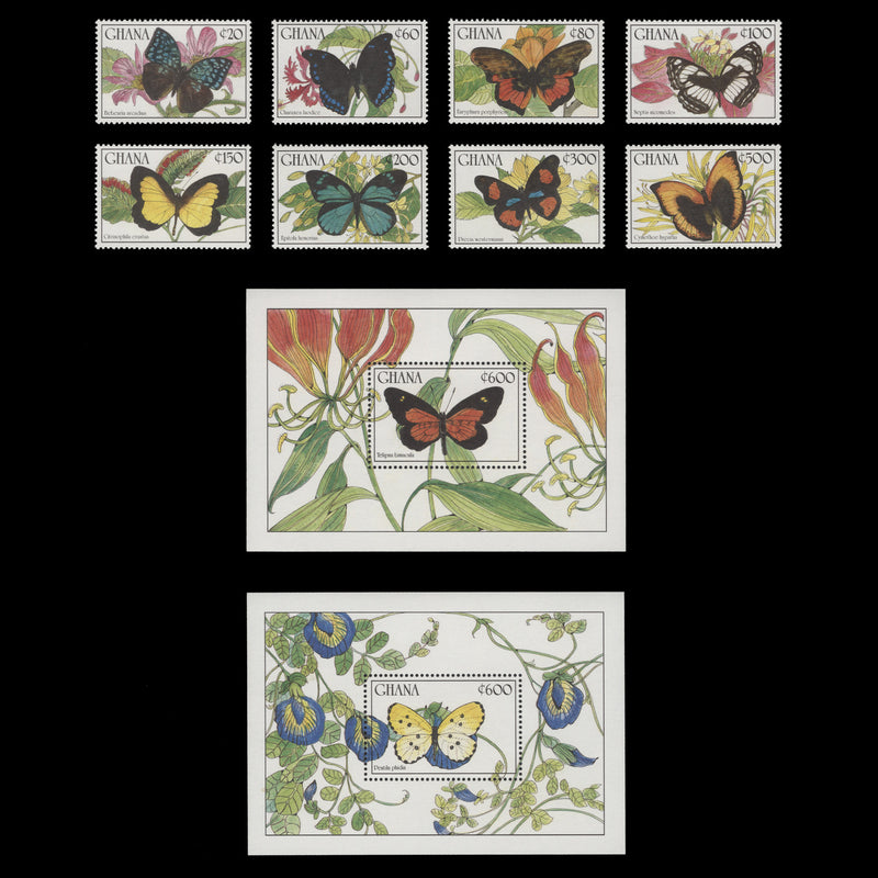 Ghana 1990 (MNH) Butterflies set and miniature sheets