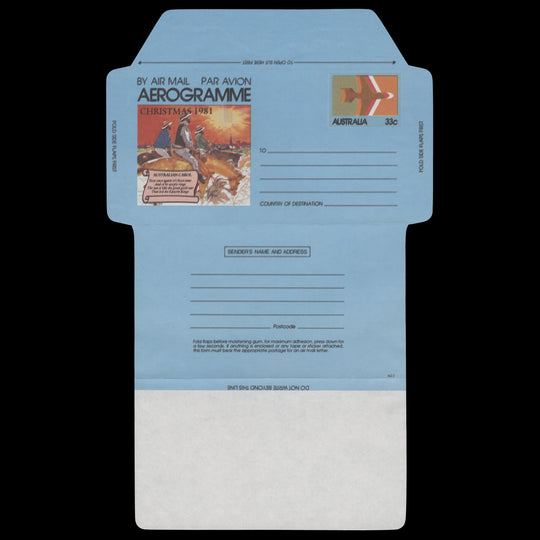 Australia 1981 33c Christmas air letter with triple black