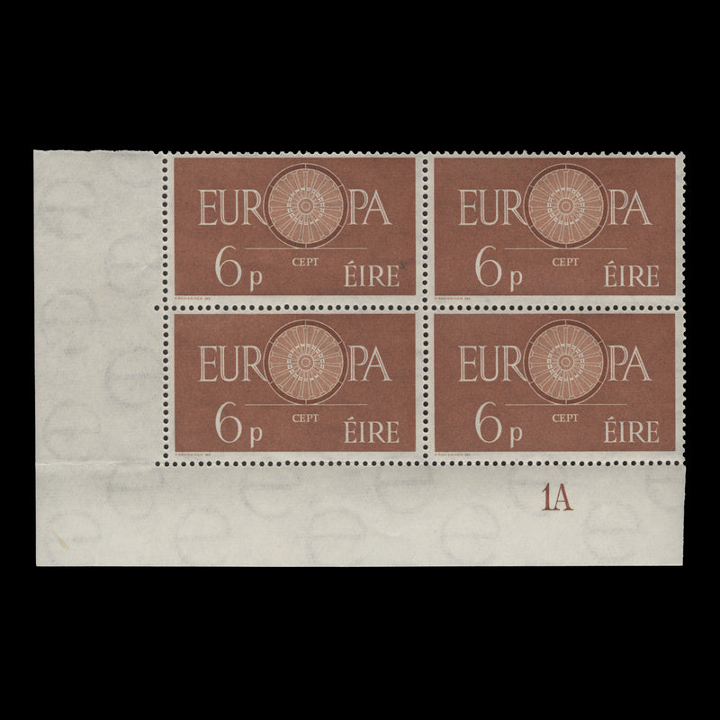 Ireland 1960 (MNH) 6d Europa plate 1A block