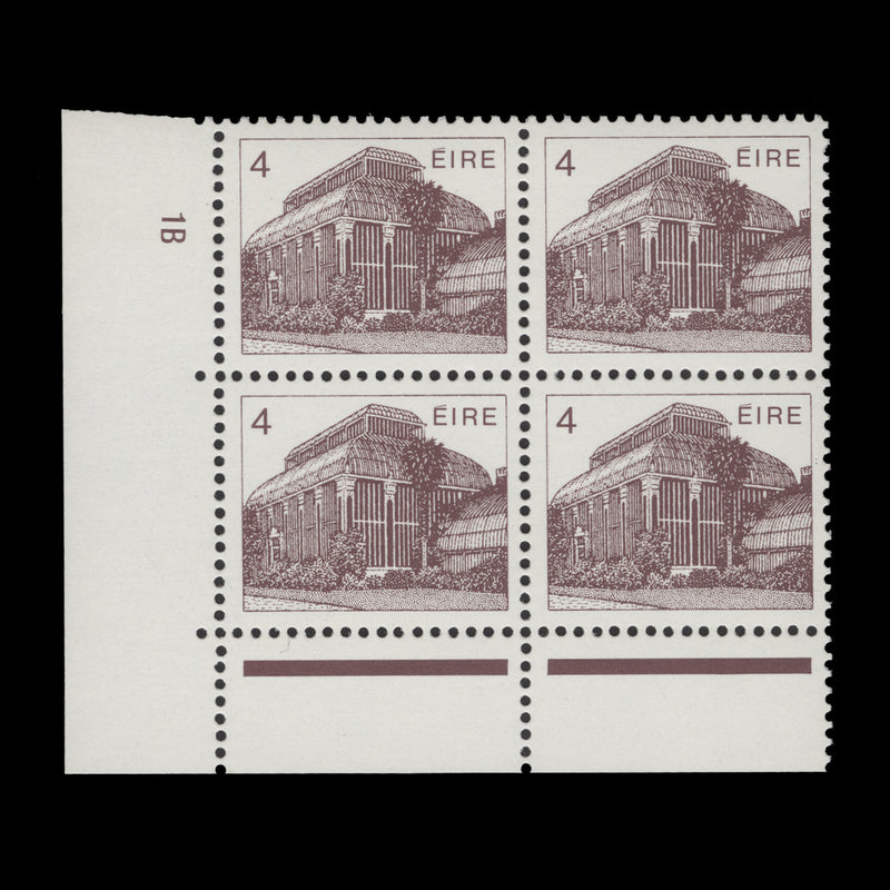 Ireland 1983 (MNH) 4p Central Pavilion cylinder 1B block, ordinary paper