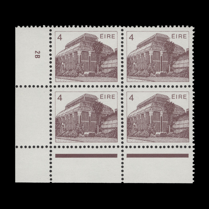 Ireland 1983 (MNH) 4p Central Pavilion cylinder 2B block, ordinary paper