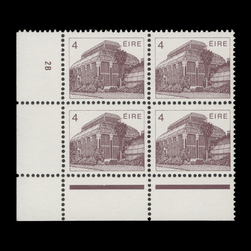 Ireland 1984 (MNH) 4p Central Pavilion cylinder 2B block, chalky paper
