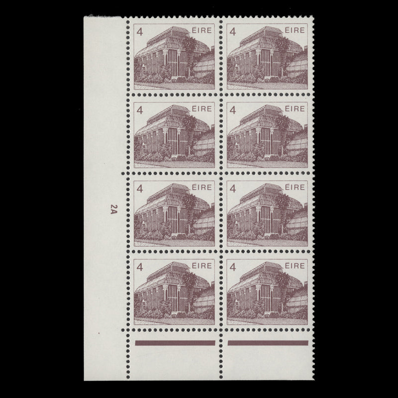 Ireland 1983 (MNH) 4p Central Pavilion cylinder 2A block, ordinary paper
