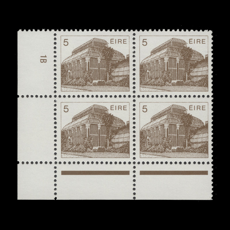 Ireland 1983 (MNH) 5p Central Pavilion cylinder 1B block, ordinary paper